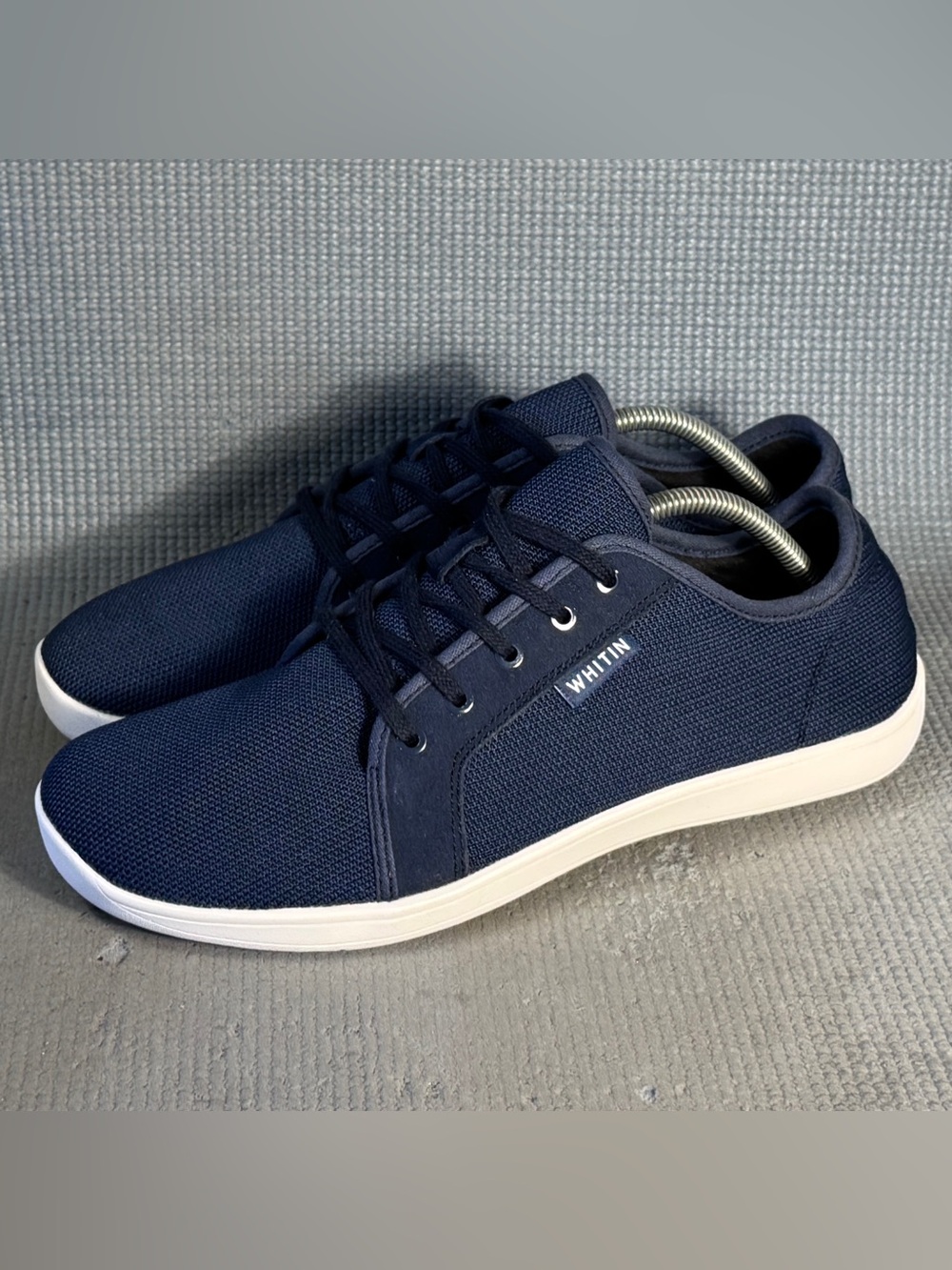WHITIN Men's Canvas Barefoot Shoes Wide Toe-Box Blue Size 10 US 44 EU